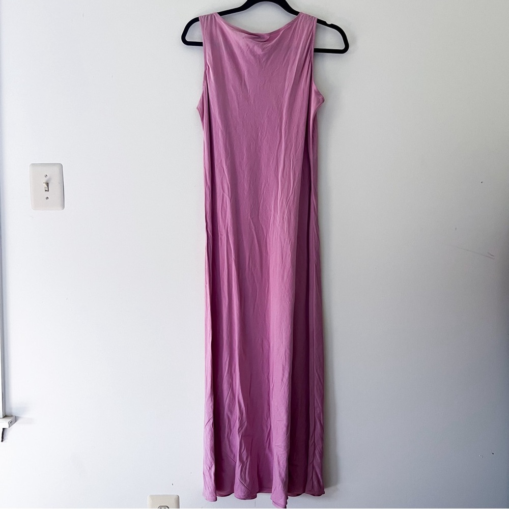 eileen fisher | long pink silk sleeveless dress petite large - Picture 2 of 4
